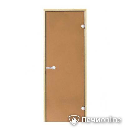 Дверь для бани Harvia Стеклянная дверь для сауны 7/19 коробка сосна бронза  D71901М в Уфе